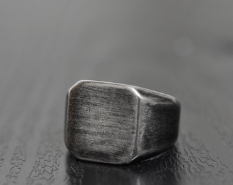 Stainless Steel Rectangle Statement Ring, Punk Jewelry