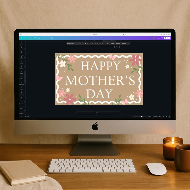 Printable Mother’s Day banner template customizable Canva design for large format printing or DIY paint project
