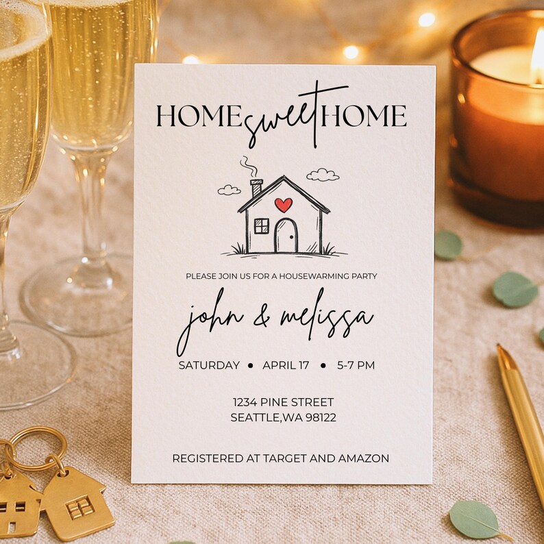 Editable Housewarming Invitation Template, New Home Party Invite ...