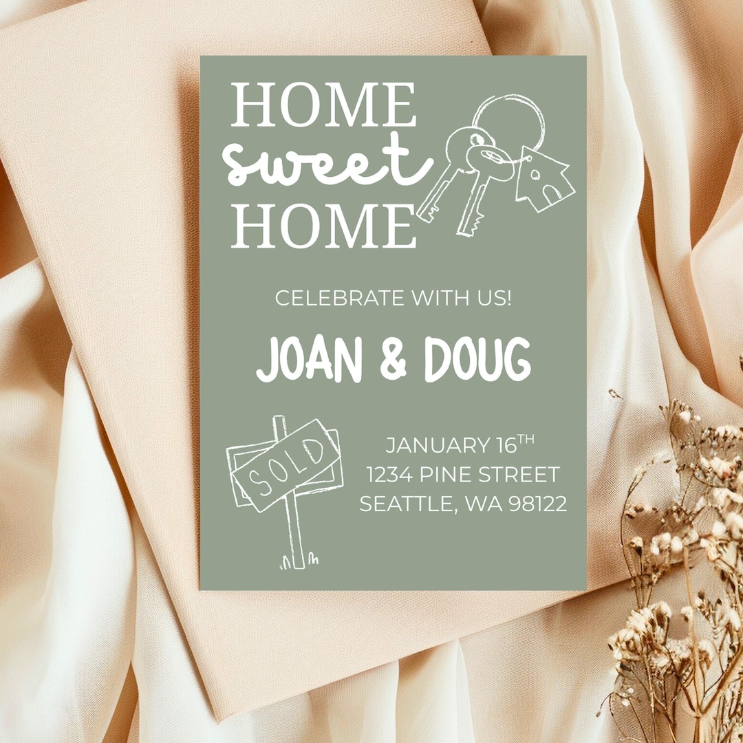 Housewarming Invitation Template Canva, Editable New Home Party Invite ...