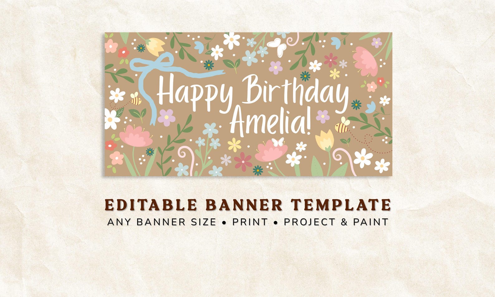 Banner Template Canva, Editable Birthday Banner Template Any Size ...