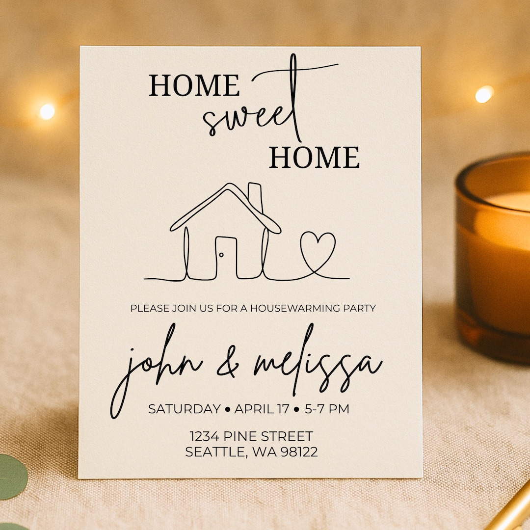 Housewarming Invitation Editable Canva Template, Mobile & Printable 5x7 ...