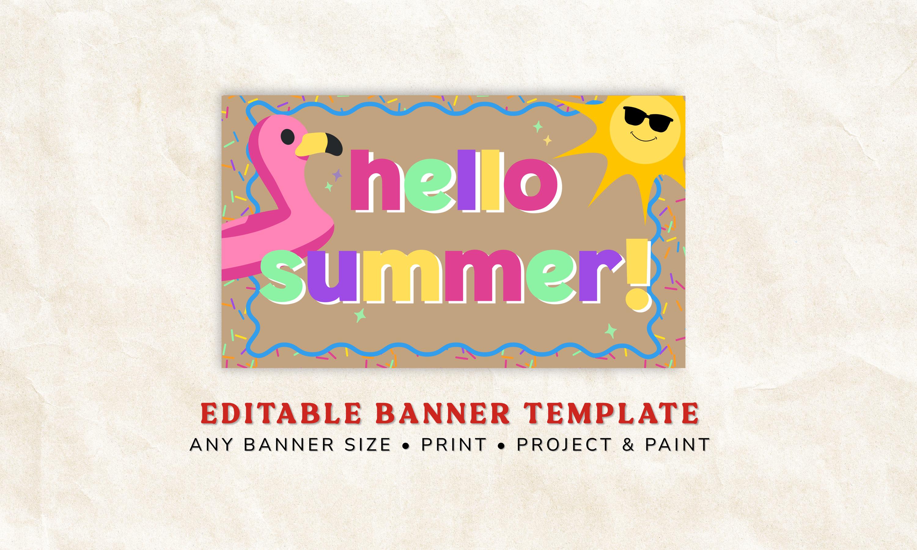 Hello Summer Banner Template, Printable Banner 36x60, Walgreens Poster ...