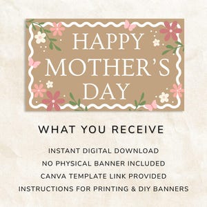 How to use printable banner template in Canva for Mother’s Day sign print trace and paint steps