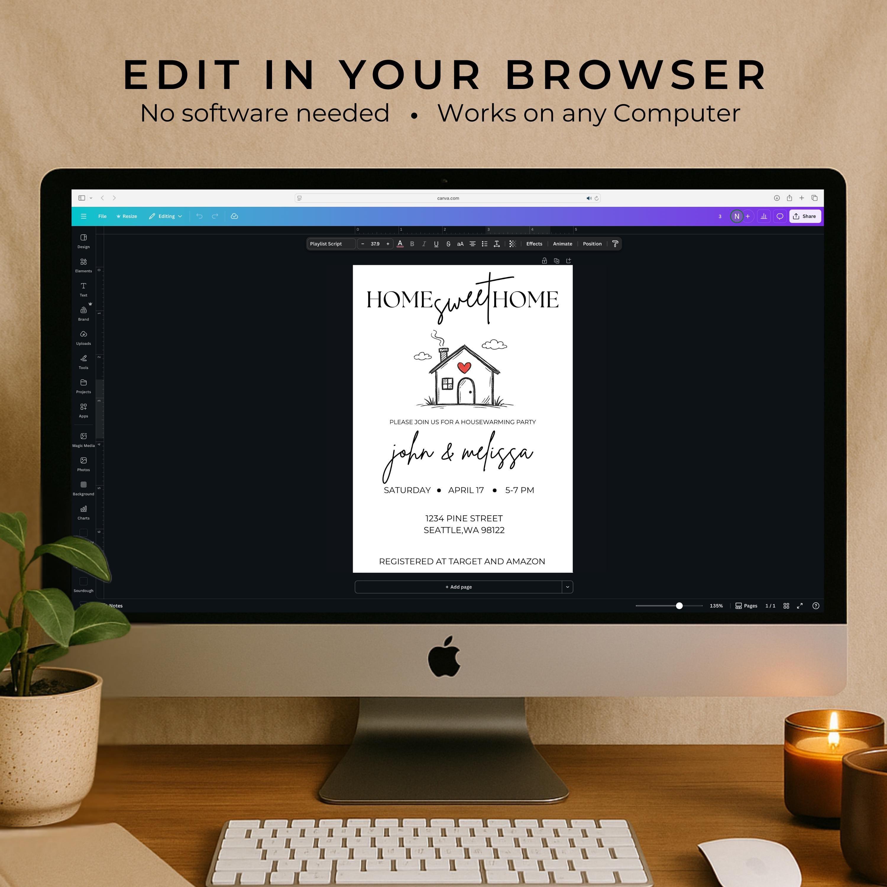 Editable Housewarming Invitation Template, New Home Party Invite ...
