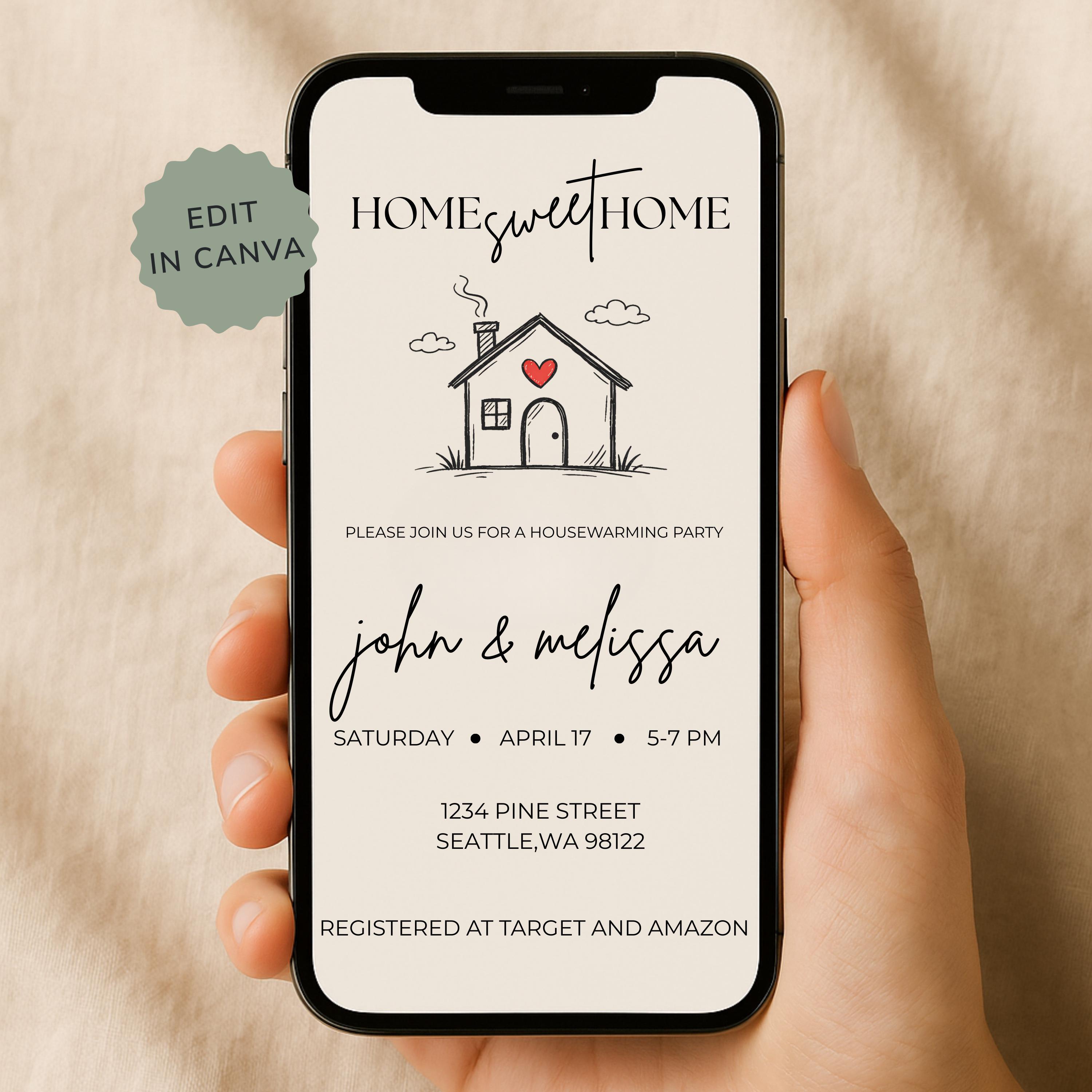 Editable Housewarming Invitation Template, New Home Party Invite ...