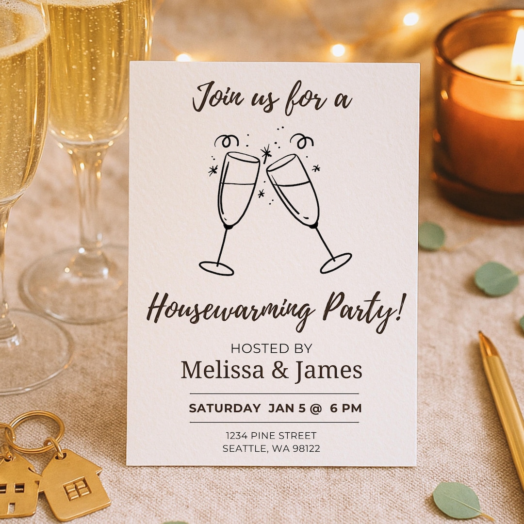Editable Housewarming Invitation Template, Modern Minimal New Home ...