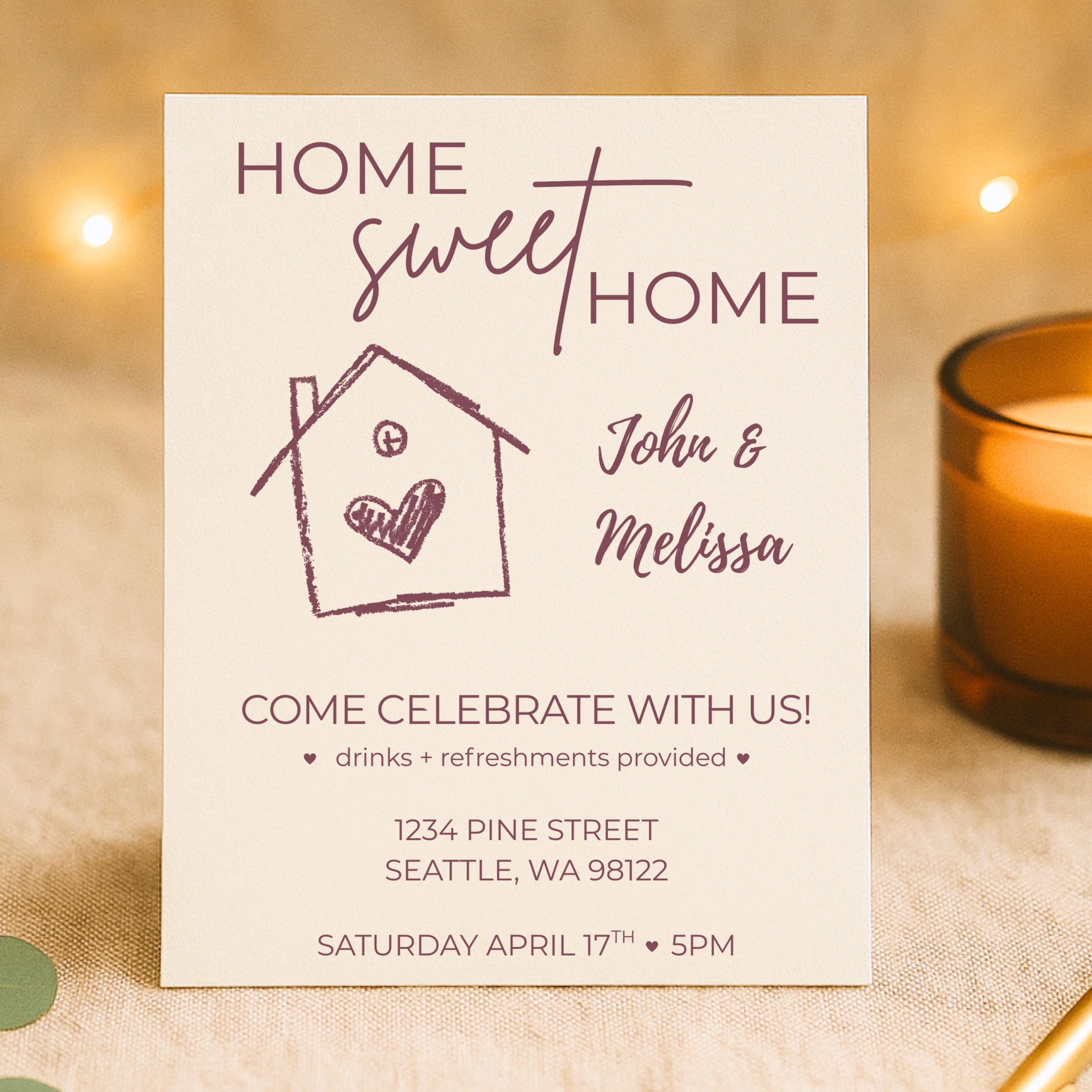 Editable Housewarming Invitation Template, New Home Party Invite ...
