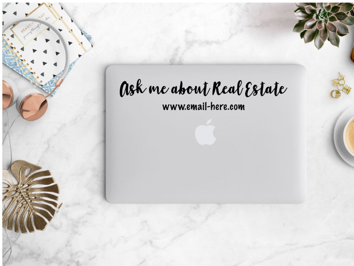 Real Estate Agent Decal, Computer or Laptop, Ask Me About Real Estate ...