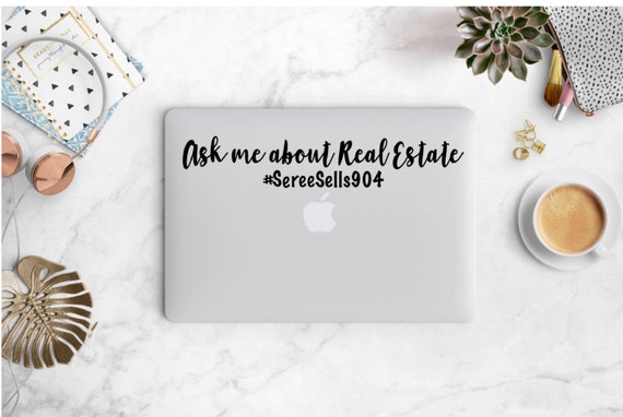 Real Estate Agent Decal Computer or Laptop Ask Me About Real - Etsy