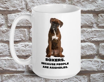 Taza de café con diseño de bóxer atigrado / Regalo divertido para amantes de los perros