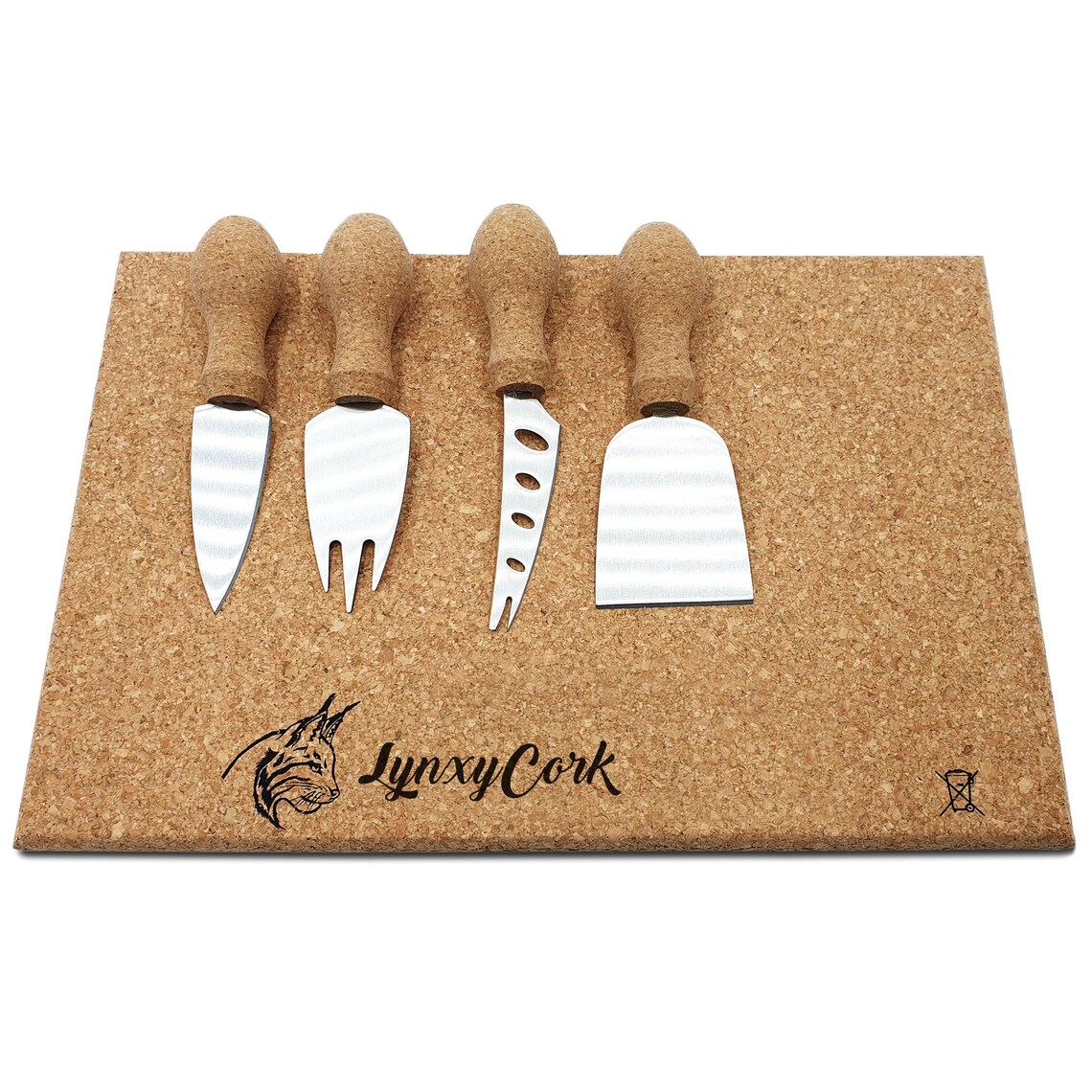 Cork Cheese Board Cork Cheese Set 4 Four Knives Natural Etsy