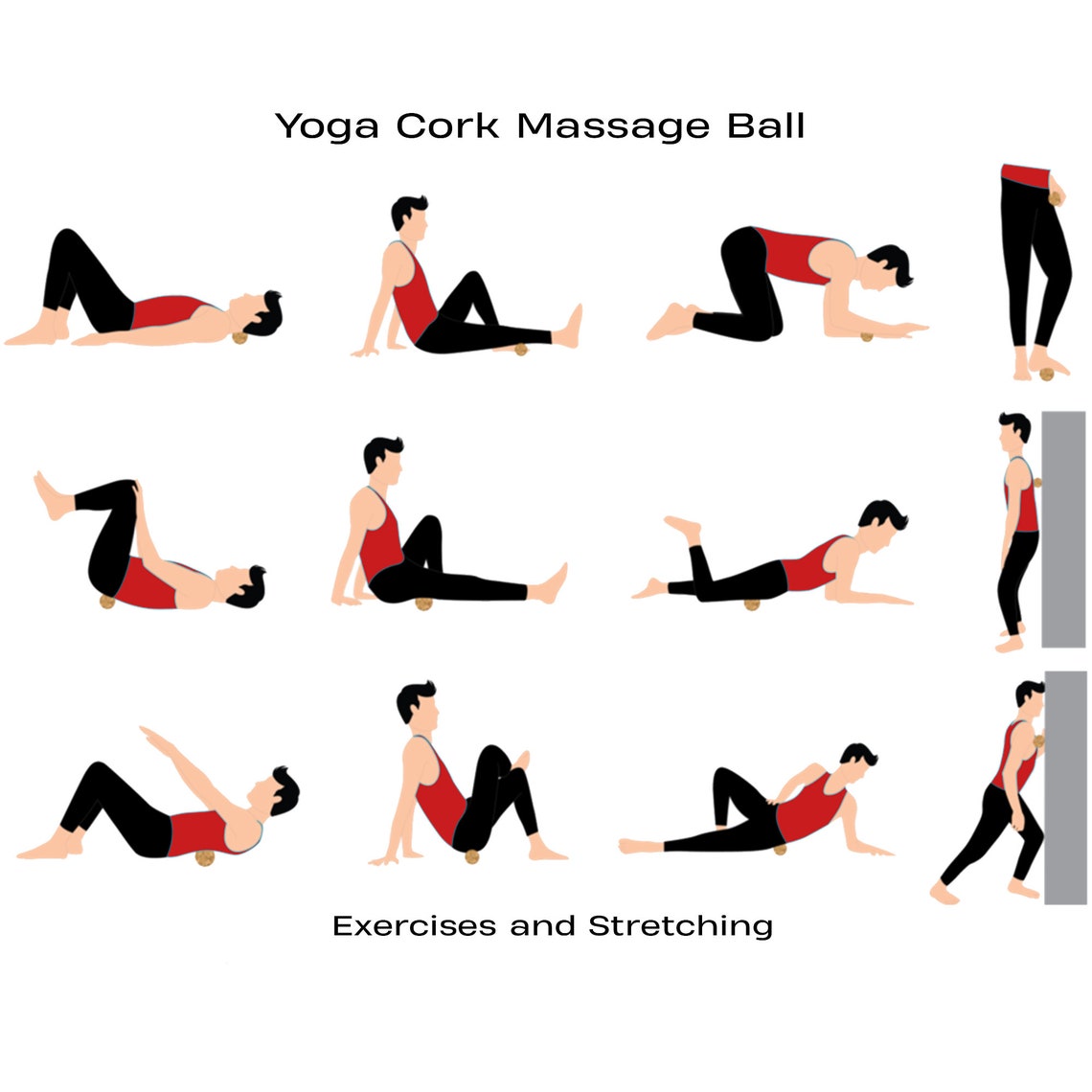 Yoga Natural Cork Balls / Massage Cork Balls / Stretching and Fascia