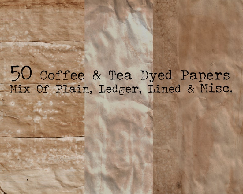Coffee Tea Dyed Paper: A4 Plain Lined Ledger (digital Download) - Etsy