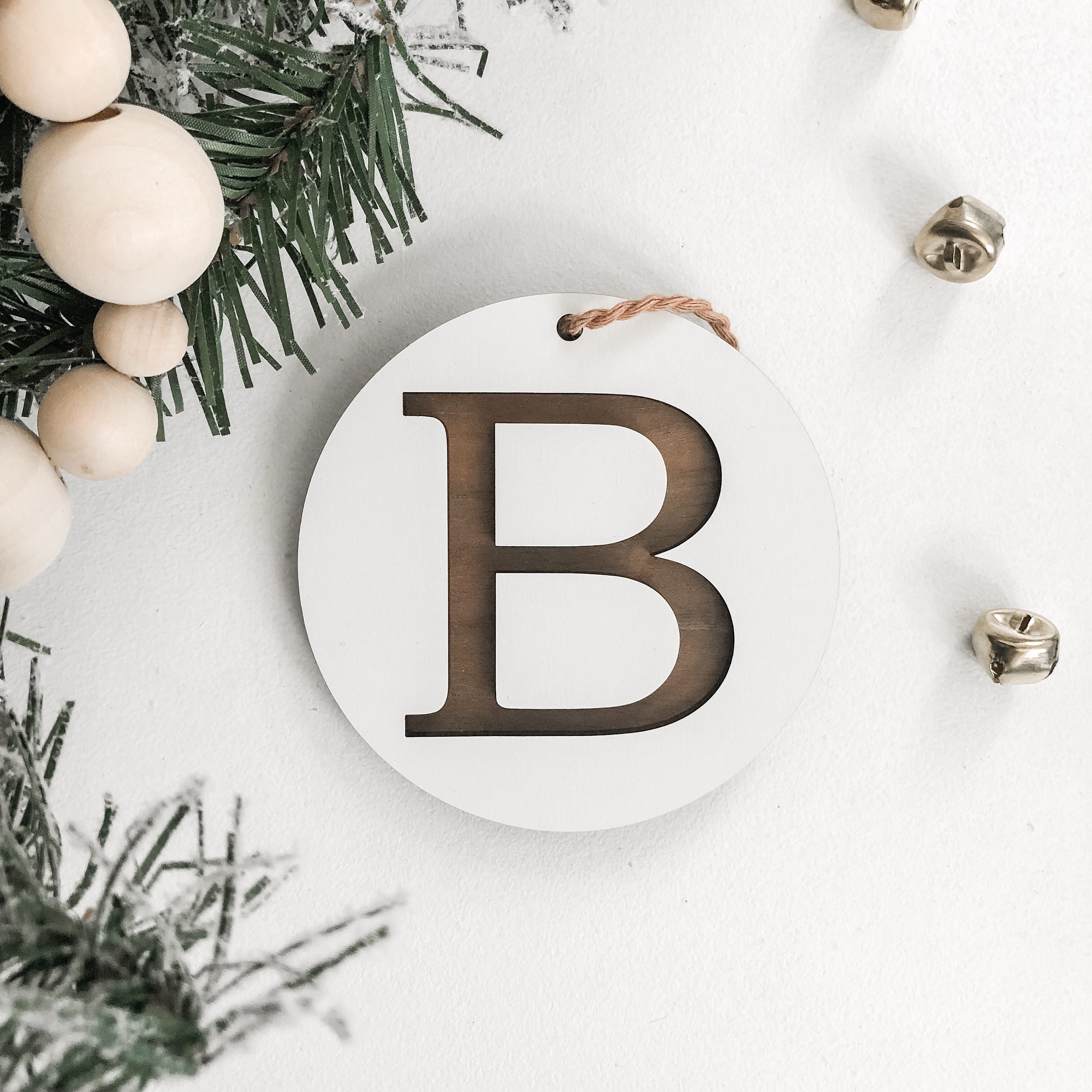 Custom Initial Gift Tag Personalized Wood Gift Tag Large Stocking Tag  Holiday Tag Initial Stocking Tag Initial Cutout 