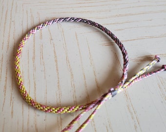 String Friendship Bracelet, Rope Bracelet, Adjustable Bracelet, Friend Gift, Homemade Stacking Bracelet, Gift Under 20, Stocking Stuffer