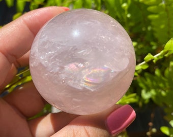 Rose Quartz Sphere 2 Inch, Pink Crystal Ball, Heart Chakra Healing Crystal, Self Love Gift, Small Crystal Sphere, Crystal Decor