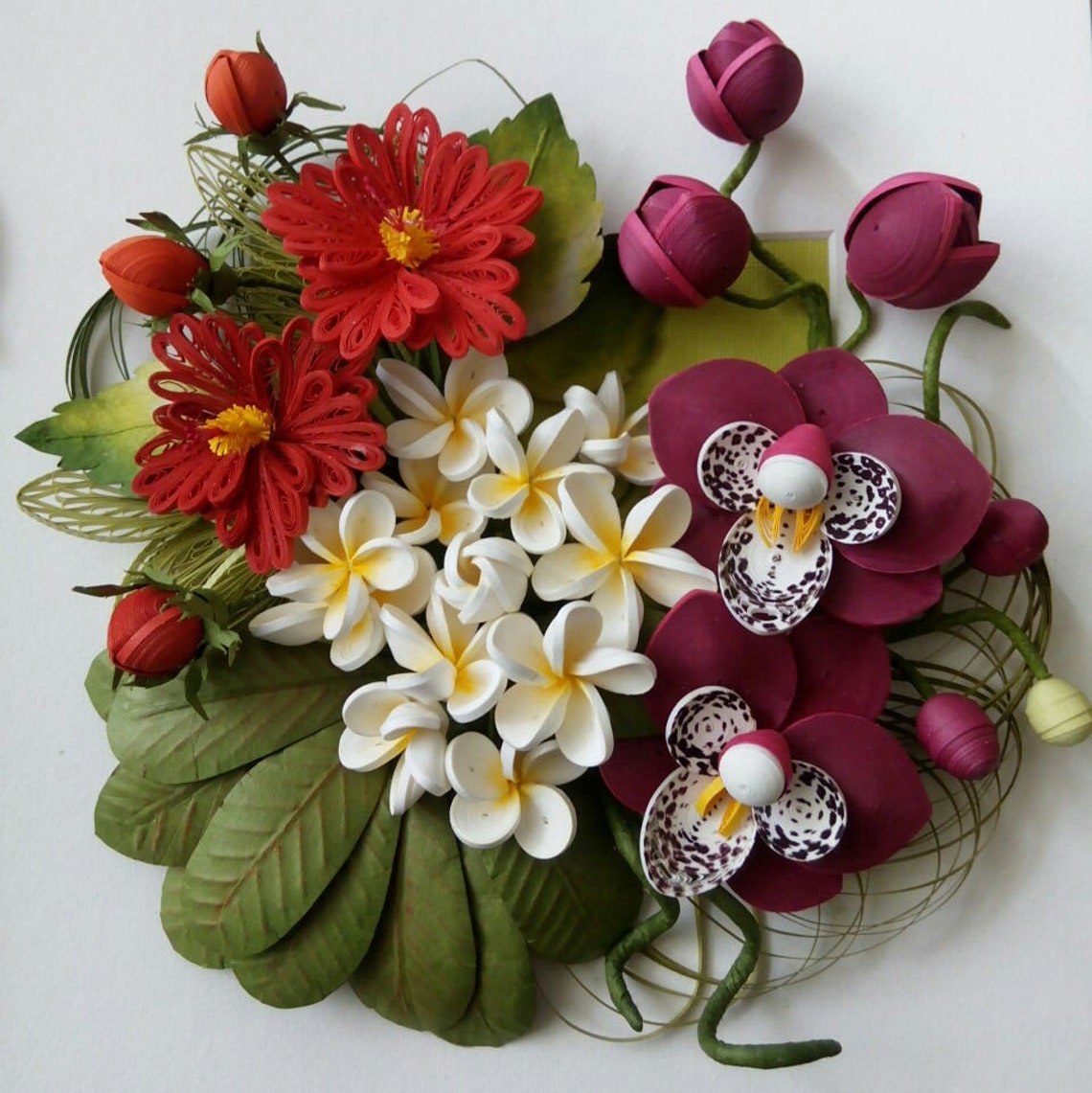 Wedding gift quilling pictures Flower arrangement quilling Etsy