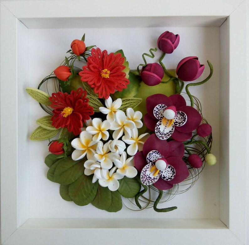 Wedding gift quilling pictures Flower arrangement quilling Etsy