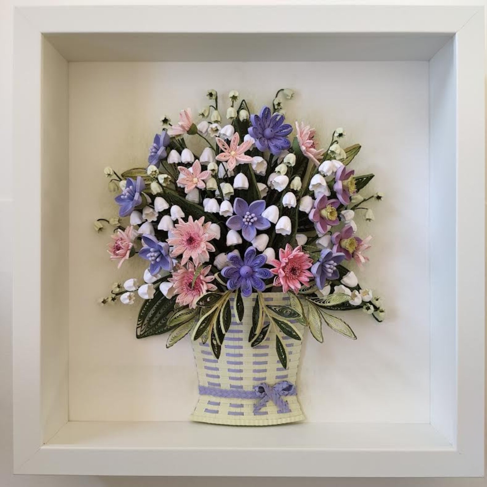 3D Paper Quilling Spring Flowers in a Basket Lilies of the Etsy