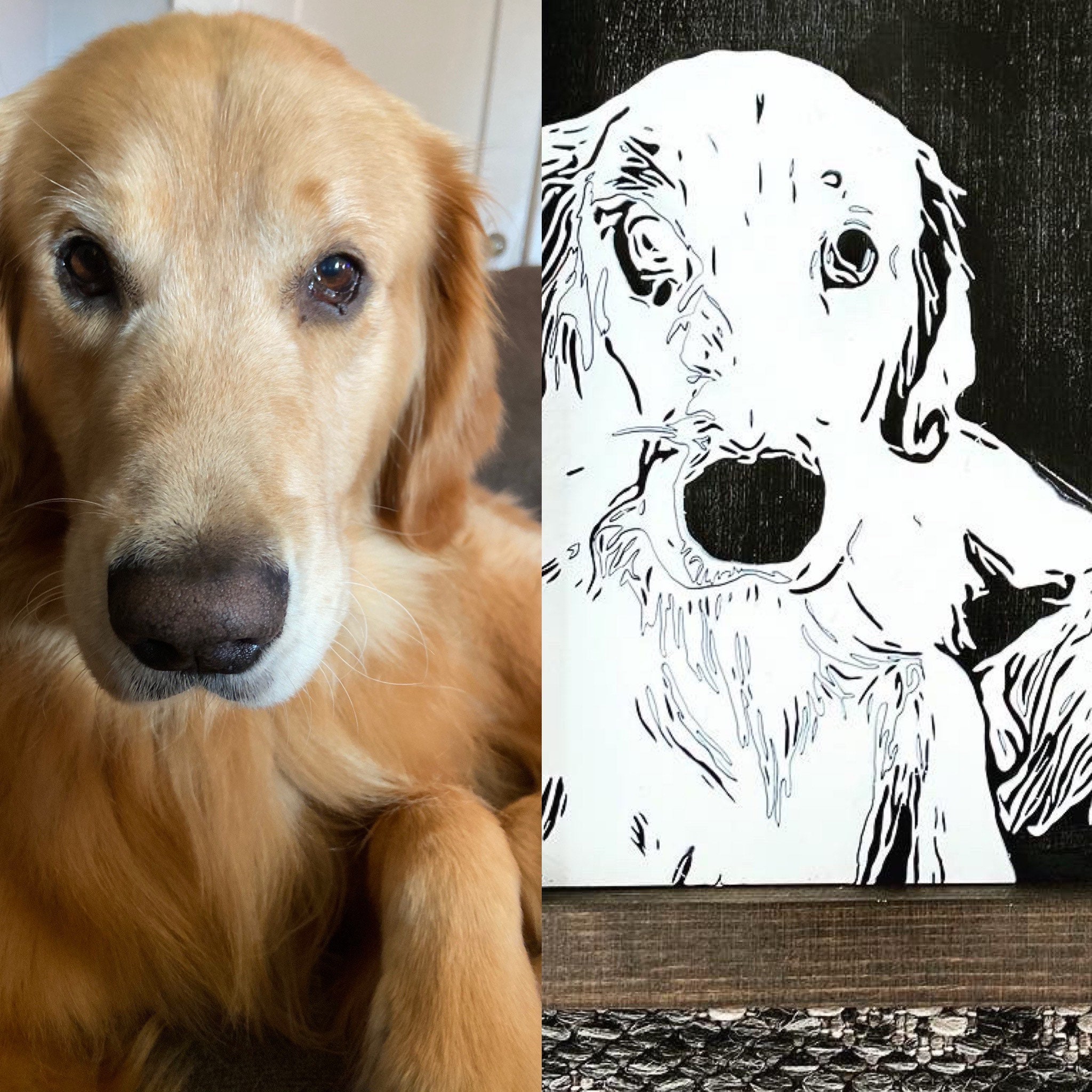 Laser cut pet portraits laser cut pet photos gift for dog Etsy