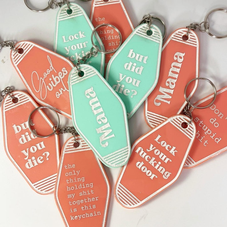 Motel Keychains Motel Inspired Keychains Funny Retro Etsy