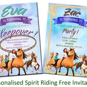 Spirit Riding Free Personalised Birthday Invitation - Digital File