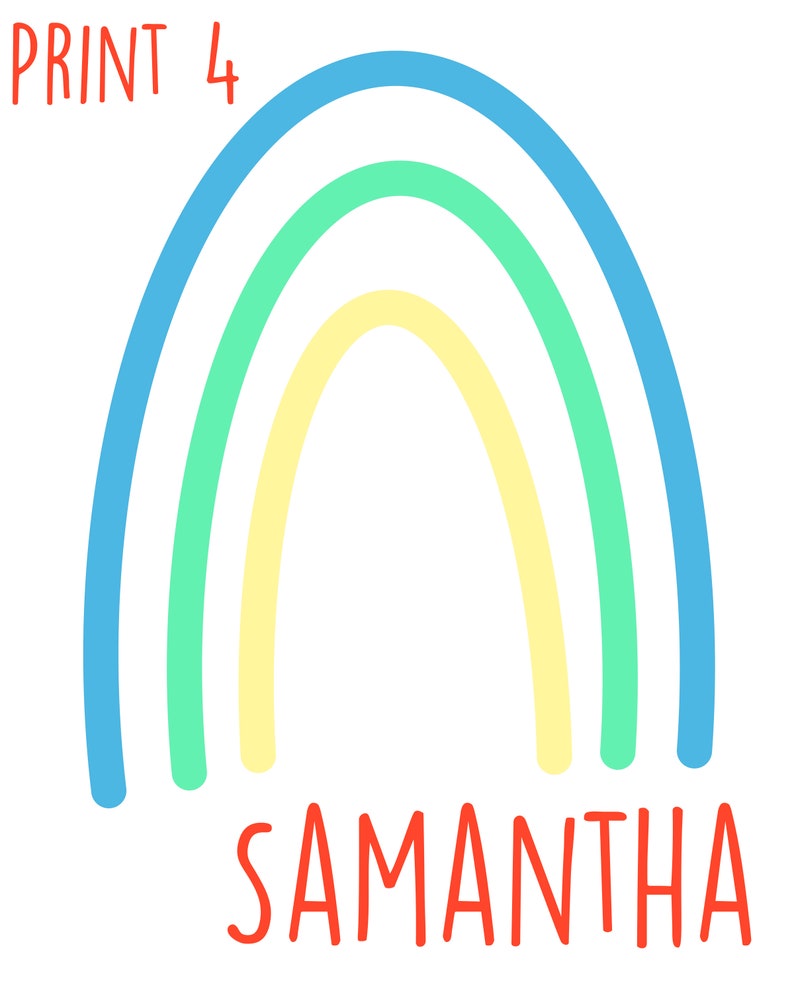 Pastel Rainbow Name Printable Custom Name Printable Custom Etsy
