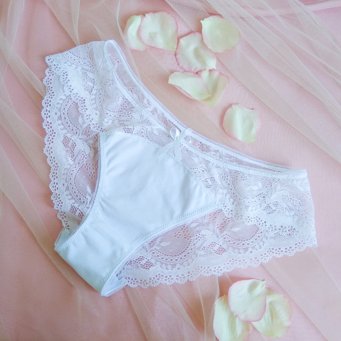 XS Panties women. Cotton and lace panties. Delicate lingerie. Etsy