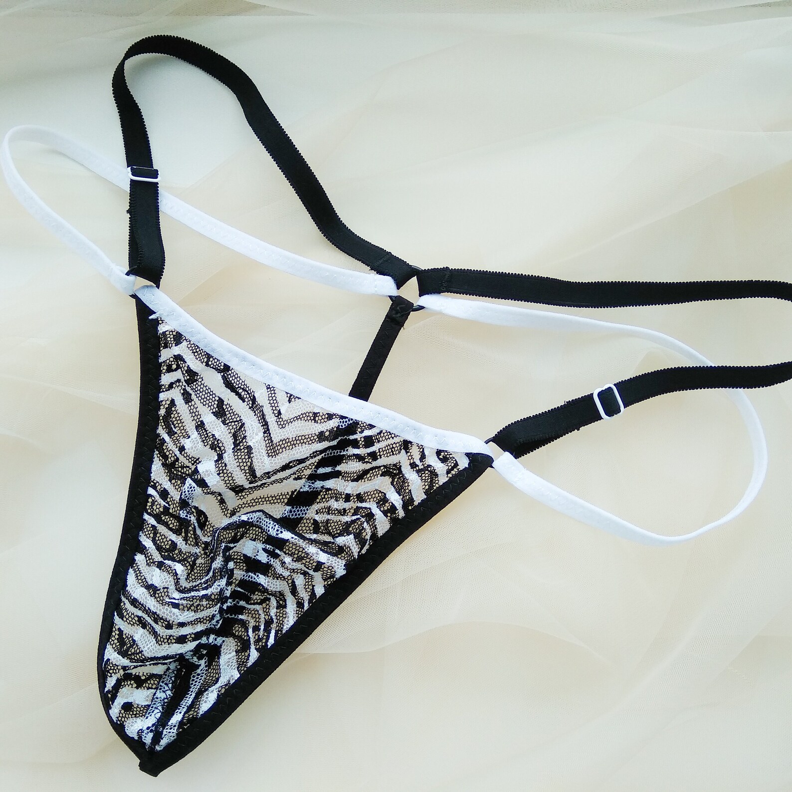 Male lingerie. Sexy panties for men. Zebra print lace mens Etsy