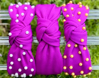 Purple Satin Headband & Scrunchie Set - Etsy