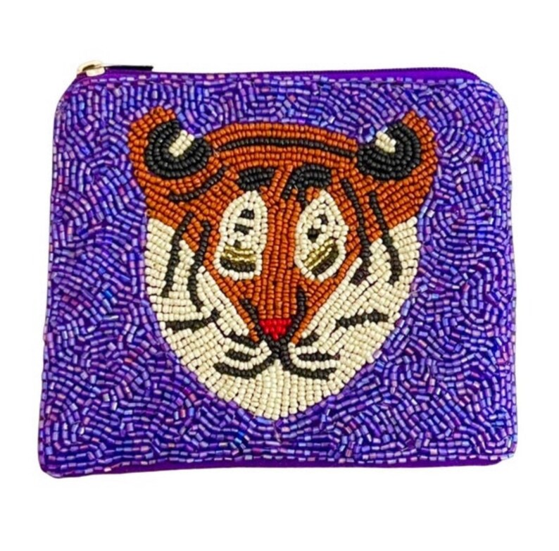 LSU Purse Strap LSU Beaded Pouch Gameday Purse Strap Etsy