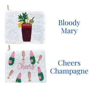 Cocktail Perlen Geldbörse Beutel, Sommer Brieftasche Reißverschluss, Martini Geschenke für Sie Bild 8