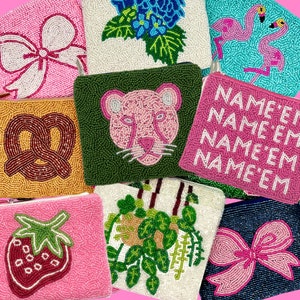 Monedero preppy con cuentas, monedero personalizado, bonitos regalos de cumpleaños, regalos únicos para fiestas, regalos para niñas preadolescentes.