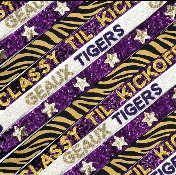Geaux Tigers Beaded Purse Strap: Louisiana Football GameDay Bag Accessory