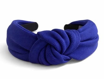 Solid Blue Knot Headbands for Women and Girls