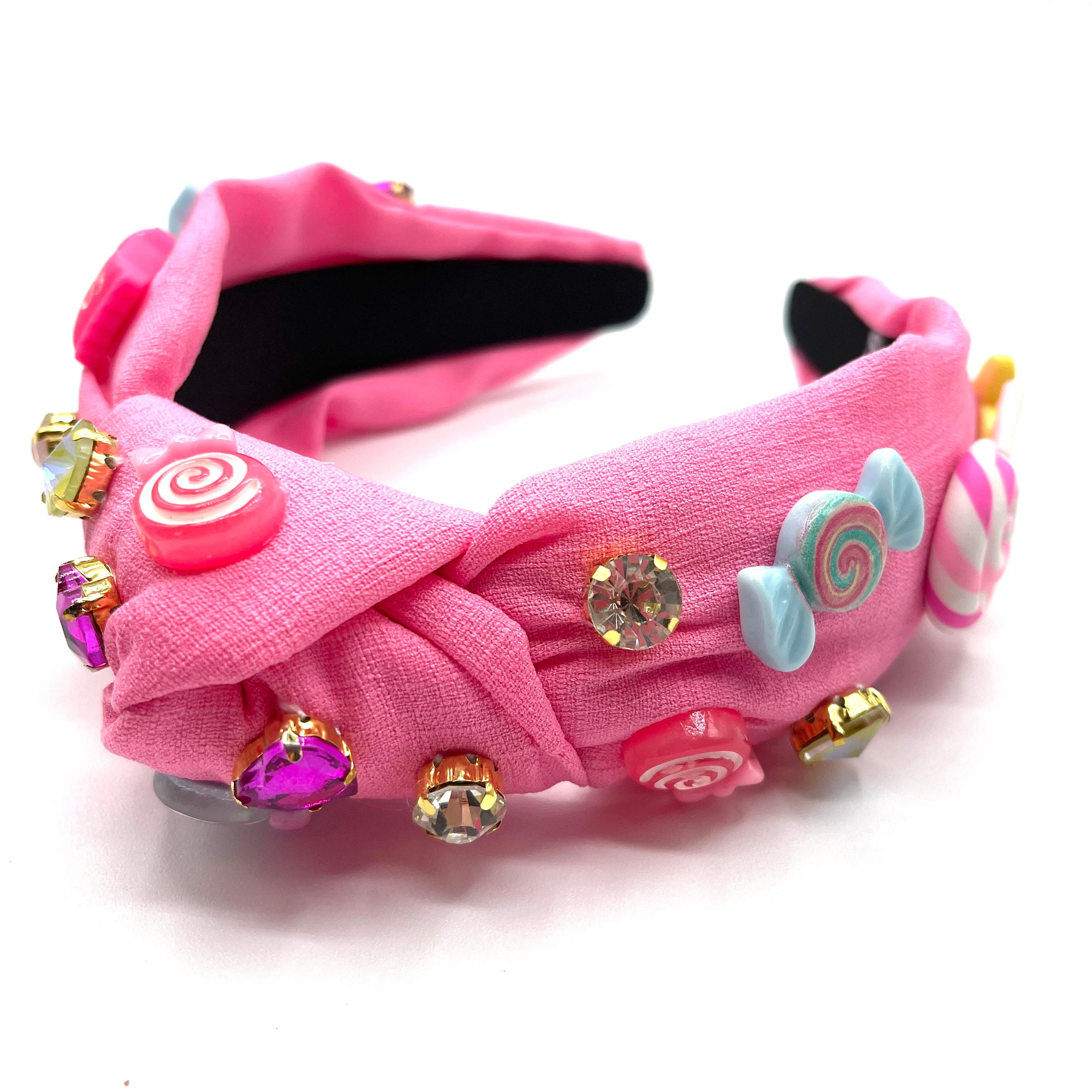 Pink Jeweled Headband Women Knotted Headbands Preppy Headbands