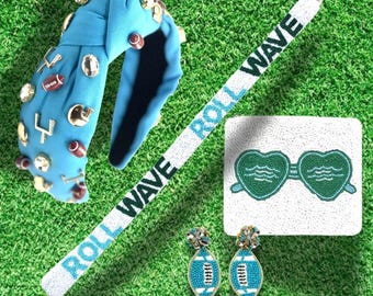 Beaded Roll Wave Purse Strap: Football Gameday Crossbody