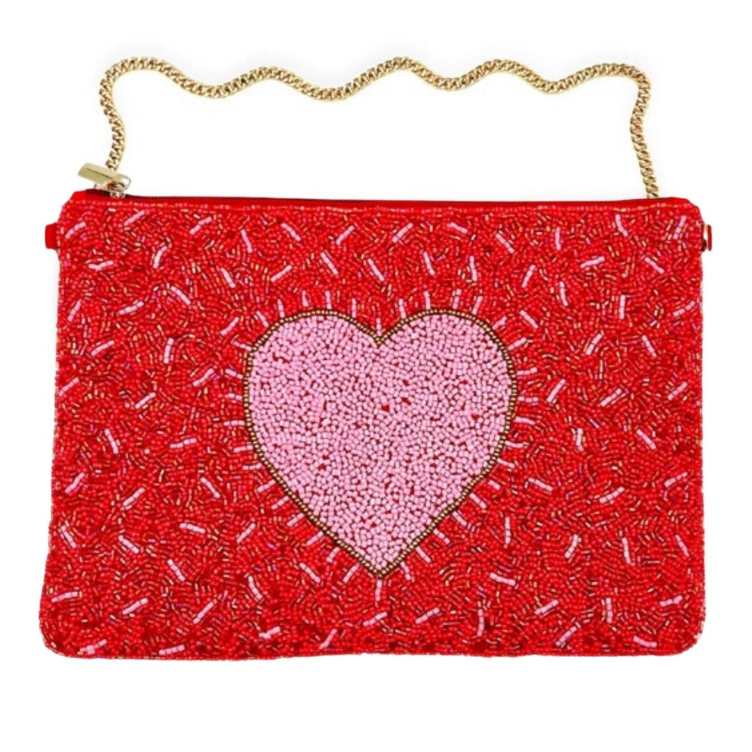 Red Heart Beaded Coin Purse – Clothe Boutique