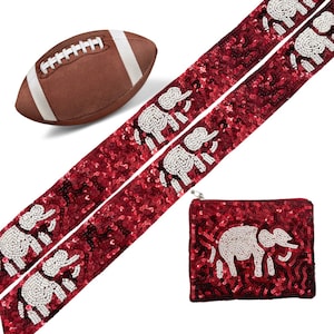 BAMA Beaded Purse Strap, Roll Tide Purse Strap, BAMA Purse Strap Sequin Bag Strap, Beaded Coin Purse Game Day, Alabama Roll Tide Game Day