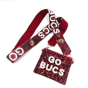 BUCS Purse Strap Tampa Bay Bag Strap, Gameday Purse Strap, Go Bucs Coin Purse Football Accessories