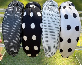 Polka Dot Padded Knot Headbands for Women and Girls