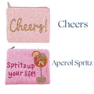 Cocktail Perlen Geldbörse Beutel, Sommer Brieftasche Reißverschluss, Martini Geschenke für Sie Bild 2