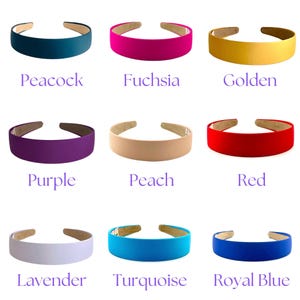 School Colors Headband, Gameday Headbands, Thin Satin Headband for Women and Girls