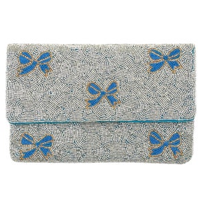 Clutch con cuentas de arco Bolso con cuentas plateadas, bolso bandolera pequeño con cuentas