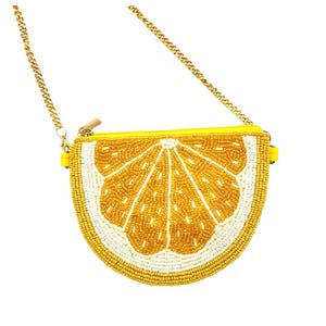 レモンビーズコインケースライムポーチ、レモンアクセサリー