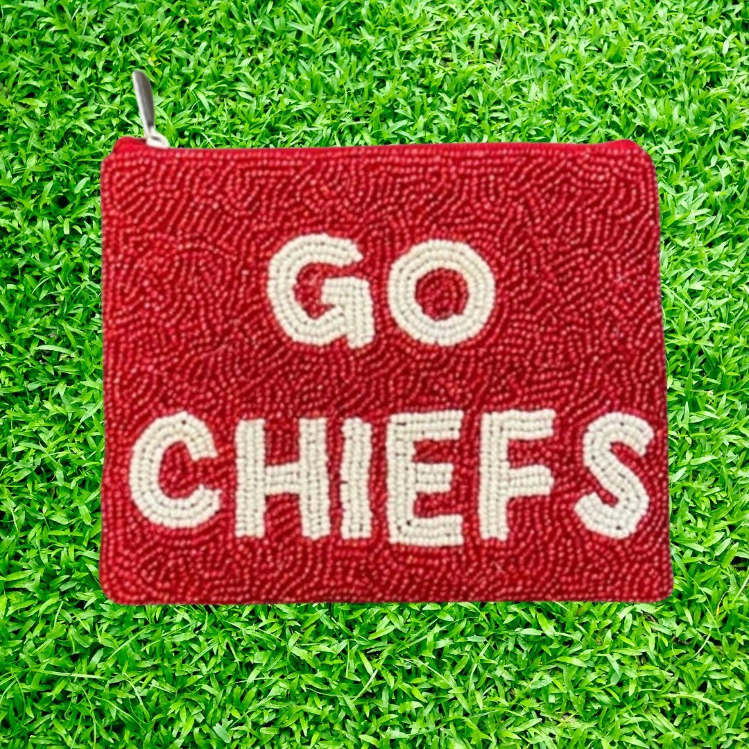 KC Chiefs Beaded Coin Purse Beaded Purse Strap, Beaded Bag Strap