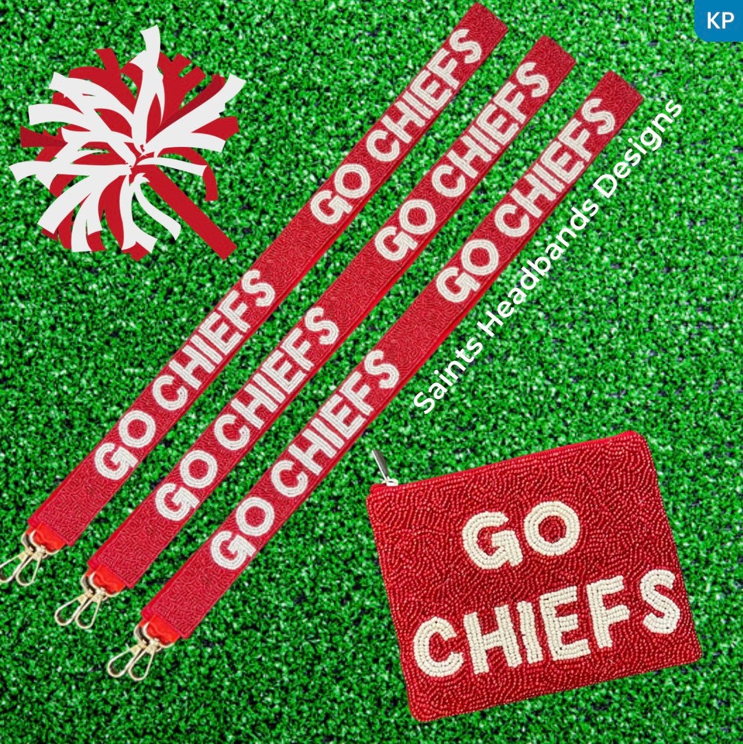 KC Chiefs Purse Strap Beaded Coin Purse Bag Strap Beaded Bag Strap