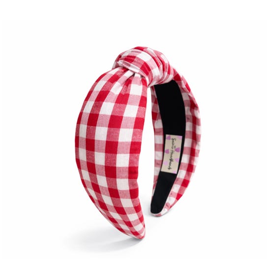 Red Gingham Knot Headband for Women and Girls - Etsy Israel
