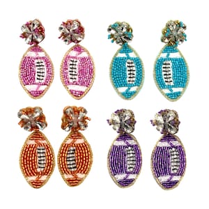Football Earrings Beaded Gameday Earrings, Football Accessories